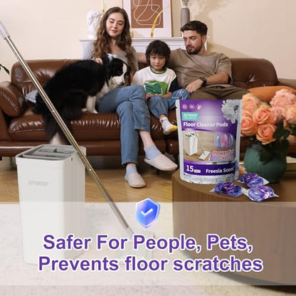 JOYMOOP Floor Cleaner for Mopping, 75 PCS Mopping Solution, Hardwood Floor Cleaner, Works Perfectly with Mop Bucket - size: 5 Count (Pack of 75)