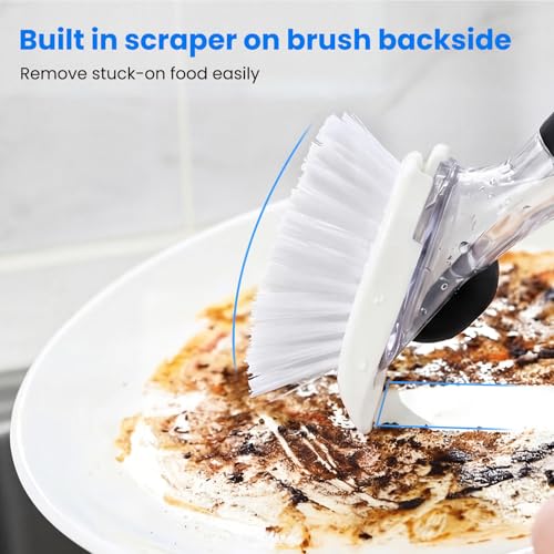 New Brush Refills for OXO New Soap Dispensing Dish Brush - 4 Pack Dish Brush Cleaning Soap Dispensing Head Replacement for Scrubber