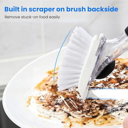 New Brush Refills for OXO New Soap Dispensing Dish Brush - 4 Pack Dish Brush Cleaning Soap Dispensing Head Replacement for Scrubber