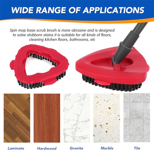 2 Pack Scrub Brush Head for EasyWring 1-Tank System, Hard Bristle Spin Mop Scrub Brush Attachment for Tile, Bathroom, Kitchen, Deck & Floor Cleaning - size: Scrub Brush-1TANK-2PC