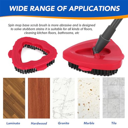 2 Pack Scrub Brush Head for EasyWring 1-Tank System, Hard Bristle Spin Mop Scrub Brush Attachment for Tile, Bathroom, Kitchen, Deck & Floor Cleaning - size: Scrub Brush-1TANK-2PC