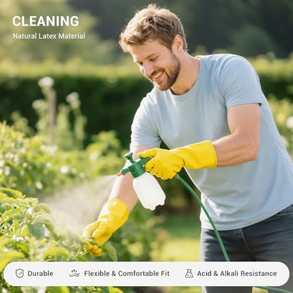 10 Pairs Rubber Cleaning Gloves, Reusable Household Dishwashing Gloves for Women Men, Kitchen and Bathroom Cleaning, Gardening, Pet Care, Extra Thickness, 20 Mil, 13", Heavy Duty, Non-Slip, L - color: 10 Pairs, size: Large