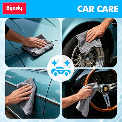 12-Pack Microfiber Cleaning Cloth, 11.5x11.5 Microfiber Towels for Cars, Dishes & House, for Detailers, Chefs & Efficient Home | Scratch-Free, Lint-Free, Ultra Absorbent(Grey) - color: Grey