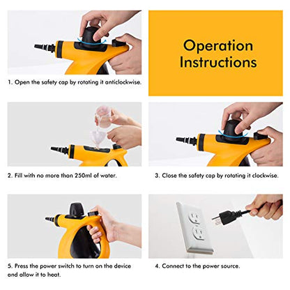 Handheld Steam Cleaner, Pressurized Multi-Surface Steam Cleaner with 11pcs Accessories, Chemical Free Multi-Purpose Steam Cleaners for Home Use, Steamer for Cleaning Floor, Tile, Windows, Couch, Grout