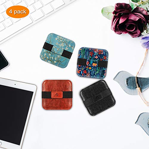Fintie Screen Cleaning Pad, [4 Pack] Soft Cloth Wipes Screen Cleaner with Elastic Strap for iPad, iPhone, MacBook, Tablets, Laptop (Blossom) - color: Blossom