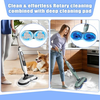 2 Pack Steam Mop Pads Replacement Brush Head And 4 Pack Upgraded Steam&Scrub Mop Pads Kit for Shrak S7000 S7001 S7020 S7005 Serie(Total 6 Pack)