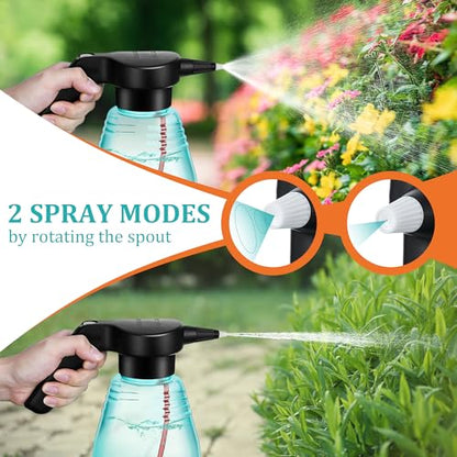 Electric Spray Bottle Plant Mister for Indoor Outdoor Plants, 0.5 Gallon Automatic Watering Can Rechargeable Battery Powered Sprayer with Adjustable Spout for Gardening, Cleaning(Green Style) - style: Green Style