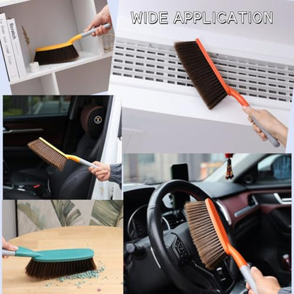 1 Pack 15" Hand Broom Brush,Soft Bristle Cleaning Brush,Crumb Debris Sweeping Brush,Dusting Brush,Comfort for Bed Car Couch Desk Sofa Furniture Clothes,Small Particles Hair Remover(Red) - color: Red 1