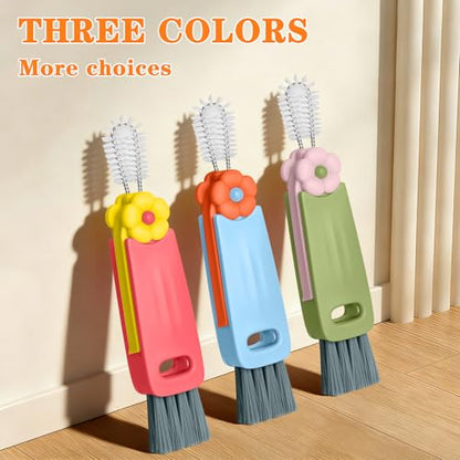3 in 1 Cup Lid Cleaning Brush Set, Multifunctional Bottle Crevice Cleaning Brush, Portable Cup Lid Gap Cleaner, Water Bottle Cleaner Brush, Home Kitchen Cleaning Tools