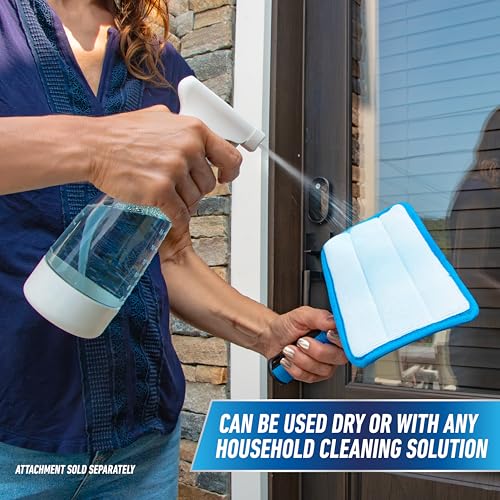 Unger ProClean Connect and Clean Indoor Window Cleaning Kit, Washing Tool with Swivel Head for Tight Corners and Edges, Streak-Free Results on Glass and Mirrors, Reusable Microfiber Pads - size: 1 Count (Pack of 1), style: ProClean Window Cleaning Tool