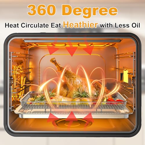 2 Pack Air Fryer Basket for Oven, Large Air Fryer Basket and Tray Stainless Steel Oven Air Fryer Pan Rack for Cooking Baking and Broiling,15.7"x11.8" & 12.8"x9.6" - size: Large-2 Pack-15.7"x11.8"/12.8"x9.6"