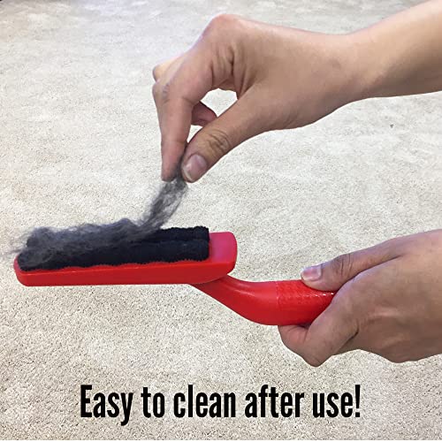 Lilly Brush Fluffy Pet Hair Clean-Up Gentle Bristled Brush for Fur, Lint, Furniture, Fabric & Rug Cleaner For Homes with FLUFFY DOUBLE-COATED LONG-HAIRED PETS ONLY