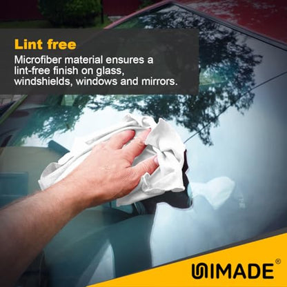 UNIMADE Shop Rags, 100 Sheets Microfiber Cleaning Cloth Commercial Grade Washcloths Lint-Free Bulk Shops Towels for Cars Mechanic Restaurant Garage Housekeeping, 11"x 9", White - color: White