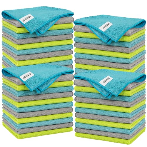 FIXSMITH Microfiber Cleaning Cloth - Pack of 48, Multi-Functional Cleaning Towels, Size: 12 x 16 in, Highly Absorbent Cleaning Rags, Lint-Free, Streak-Free Cleaning Cloths for Car Kitchen Home Office - color: 3 Colors Assorted, size: 48PK