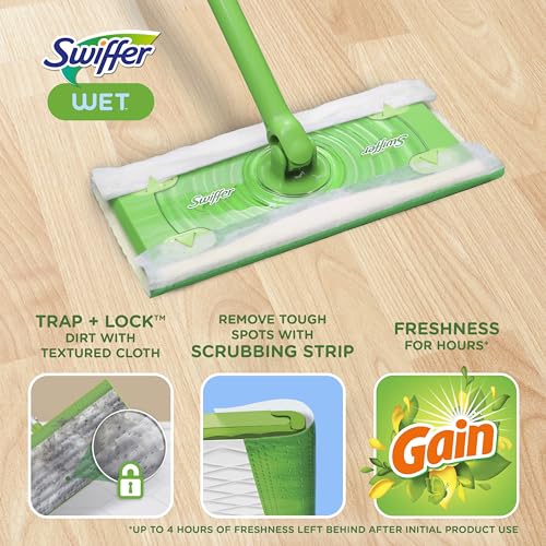 Swiffer Sweeper Wet Mopping Cloths, Multi-Surface Floor Cleaner with Gain Original Scent, 24 Count (Pack of 3) - size: 24 Count (Pack of 3)