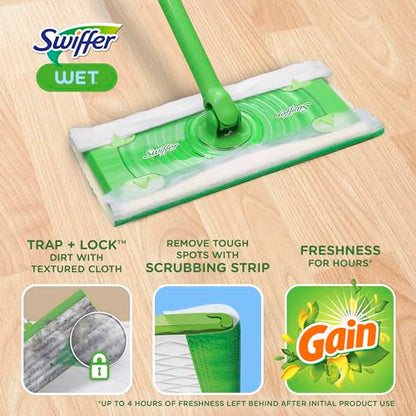 Swiffer Sweeper Wet Mopping Cloths, Multi-Surface Floor Cleaner with Gain Original Scent, 24 Count (Pack of 3) - size: 24 Count (Pack of 3)