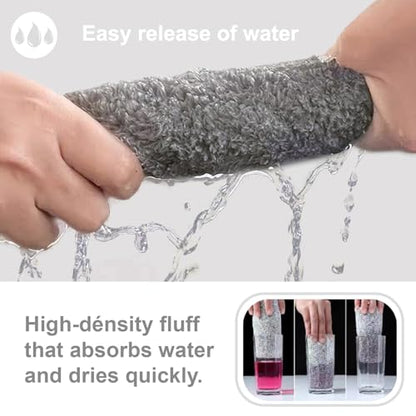 20 Pack Super Absorbent Dish Cloths Coral Velvet Microfiber Kitchen Towels Lint-Free Nonstick Oil Reusable Washable Fast Drying Rags 9.84"x9.84" Multipurpose Cleaning Dishcloths for Dishes Countertops