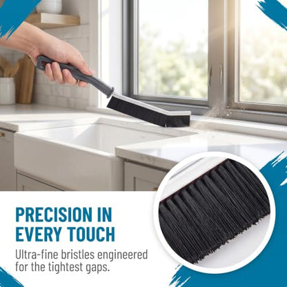 Household Cleaning Brushes, 13 Pack Hard Bristle Crevice Cleaning Brush, Multi-Functional Gap Scrubber for Bathroom, Kitchen, Tile, Window, Narrow Crevices - color: Black-13pcs