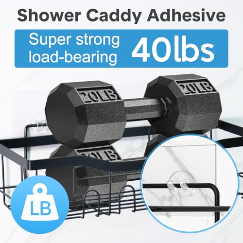6 Pack Shower Caddy Adhesive Replacement, Strong Adhesive Hooks for Shower Shelf, Waterproof Adhesive Hooks, No Drilling, for Bathroom Shelves, Kitchen Racks and Soap Holder - color: Transparent-6 Pack 1 Hooks