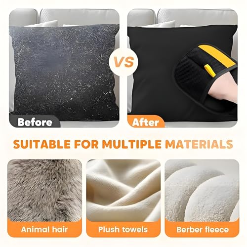 Pet Hair Removal Glove for Cats & Dogs, 2Pcs Newly Upgraded Electrostatic Pet Hair Remover Gloves, Reusable Magic Brush Pet Hair，Pet Hair Remover for Laundry, Sofas，Carpets，Clothing