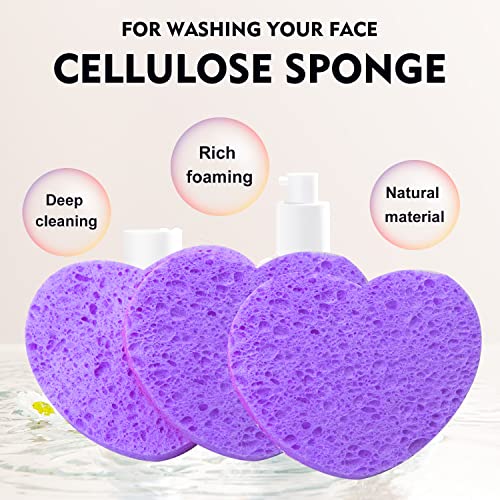 50-Count Facial Sponges Compressed, 100% Natural Cellulose Face Sponge Professional Cosmetic Spa Sponges for Face Cleansing, Exfoliating Mask, Makeup Removal for Travel and Home, Purple - color: 50- Pack Purple