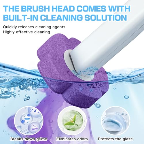30 Count Lavender Scented Disposable Toilet Brush Refills, Toilet Wand Refill Pads, Replacement Toilet Cleaner Refill Heads for Toilet Bowl Deep Scrubbing - size: 30 refills