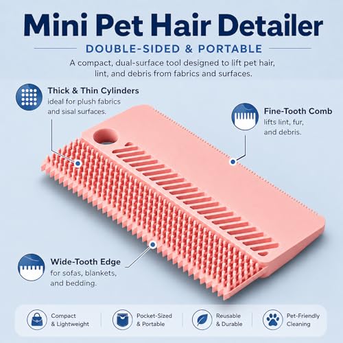 2 Pack Portable Pet Dogs Cats Hair Remover Lint Removal Shaver Tool Fur Scraper Carpet Rake for Couch Furniture Car Mats Fabric Sofa Clothes Bedding Pink - color: Pink