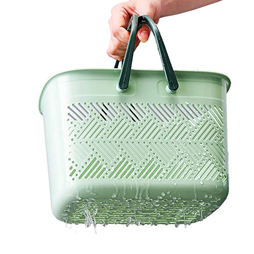 College Shower Caddy, Portable Shower Caddy Bathroom Caddy With Holdes for College Dorm Room Essentials, Garden, Pool, Camping, Gym, Beach, Cleaning Supplies 11.8 * 7.1 * 7.9 inch-Green - color: Green