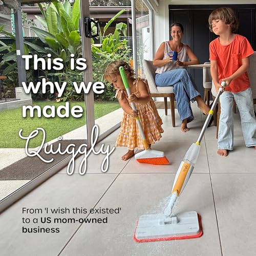 Quiggly Big Kid Toy Spray Mop - Montessori Real Water Sprayer, Ages 5-8 | One-hand squeeze & spray, make pretend cleaning chores functional - size: Big Kid, style: Spray Mop