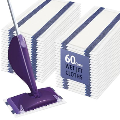 AIR U+ Disposable Mop Pad Refills for Swiffer Wet Jet Mops, Thickned and Absorbent Wet Pads Refill, 60 Count - color: 60 Count Disposable