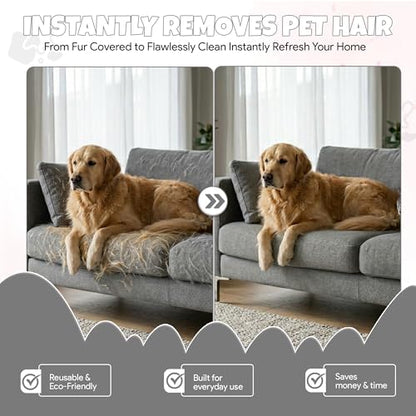 Nexius Pet Hair Removal Glove, Reusable Strong Grooming Fur Remover for Cats & Dogs, Electrostatic Pet Hair Remover| Removes Fur from Furniture, Clothes, Carpets & Car Seats (Grey) - color: Grey, size: Pack 1