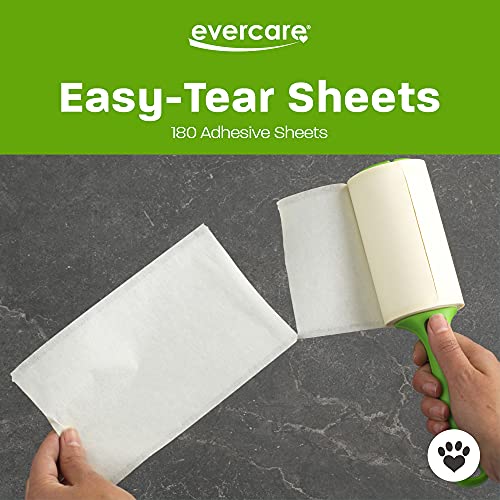 Evercare All Purpose Pet Hair Lint Roller with 2 Refills, 180 Total Sheets – Reusable Sticky Roller for Pet Hair, Cat & Dog Hair Remover, Lint Remover, Pet Hair Remover for Furniture, Clothing & Cars - size: Lint Roller