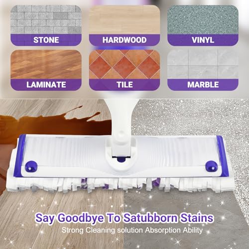 Pure Realm 32 Count Disposable Power mop Refills for Swiffer Power Mop Multi-Surface and PowerMop Wood , Unscented Powermop Clean Replacement Mopping Pad - color: Purple 32 Mop Pads