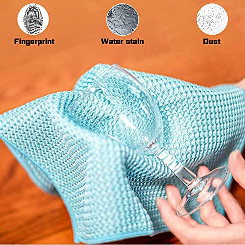 GM Home 8 PCS Waffle Weave Premium Microfiber Cleaning Cloth Kitchen Dish Cloth Rags, Ultra Absorbent and Thick Dish Clothes for Washing Dishes, Fast Drying Cleaning Towels, 12 x 12 in
