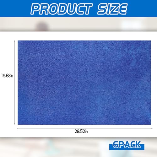 6 Pack Extra Large Microfiber Cleaning Cloths 20"x30", Lint-Free Reusable Towels for Home, Glass, Windows, Office, Kitchen, Bathroom – Blue Set - color: Blue