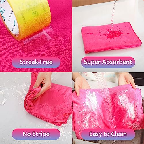 Newwiee 3 Pcs Extra Large Microfiber Cleaning Cloth 30" x 20" Washable Reusable Microfiber Towel Streak Free Lint Free Cloth for Cleaning Home Glass Office Window Bathrooms (Pink,Yellow,Light Blue) - color: Pink, Yellow, Light Blue