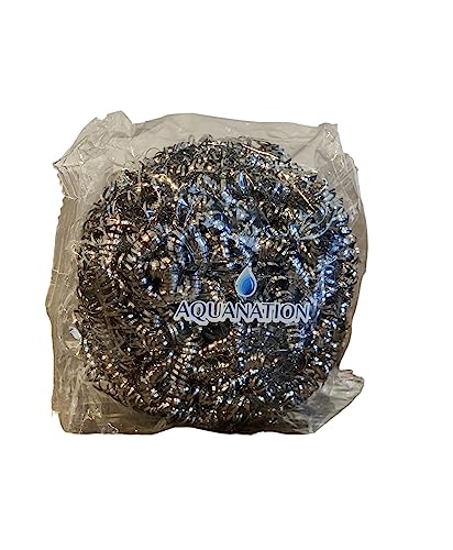 AquaNation Premium Stainless Steel Scouring Pads [Large 50 Gram] | Heavy Duty 12 Pack | Industrial & Commercial Grade Steel Wool Scrubbers | Individually Wrapped Scrubbing Sponges