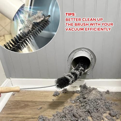 Holikme 3 Pcs Dryer Vent Cleaner Kit, 304 Stainless Steel Replacement Lint Brush for Clothes Dryer Vent Trap, Cleaning Brush & Flexible Crevice Tool - size: Standard 2Pack