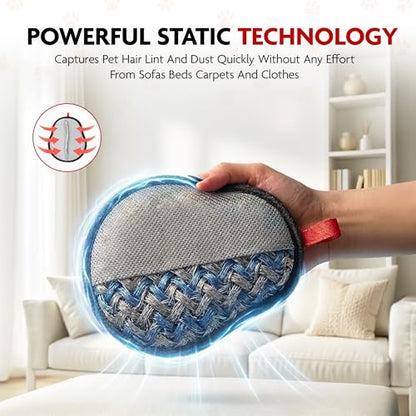 Pet Hair Removal Glove | Cats and Dogs | Reusable Electrostatic Fur Remover with Upgraded Dual-Directional Bristles | Non-Slip Finger Loop Design for Laundry, Furniture, Clothes, Couch & Car (Red) - color: Red