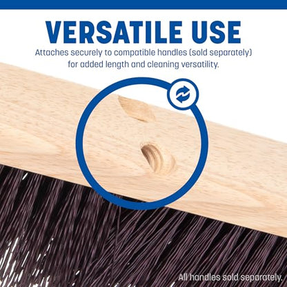 SPARTA Flo-Pac Plastic Floor Sweep, Crimped Sweep with Brace 24" for Cleaning, 24 Inches, Maroon, (Pack of 12)