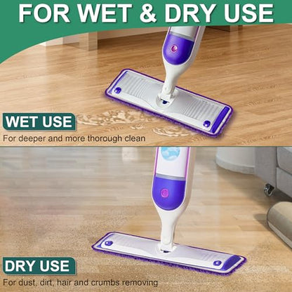 Aifacay Reusable Mop Pad for Swiffer PowerMop, 4 Pack Mop Refill Pads for Swiffer PowerMop Refills Multi-Surface Pads 15" Microfiber Spray Floor Mops Replacements Pad Washable-Purple - color: 4 Pack：purple