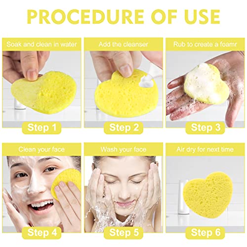 50-Count Facial Sponges Compressed, 100% Natural Cellulose Face Sponge Professional Cosmetic Spa Sponges for Face Cleansing, Exfoliating Mask, Makeup Removal for Travel and Home, Yellow - color: 50- Pack Yellow