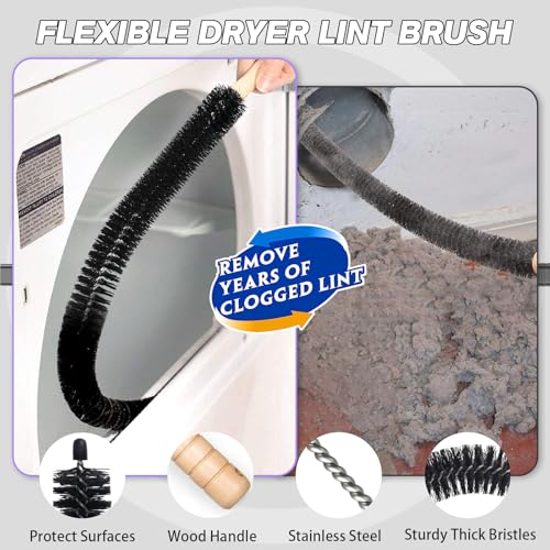 Sealegend Dryer Vent Cleaner Kit - Vacuum Hose Attachment & Lint Brush,Dryer Vacuum Hose Attachment Fit Most Vacuums and Dryer, Refrigerator Coils & Behind Appliances, Purple - color: Purple