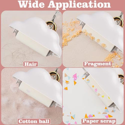 Mini Travel Lint Roller, Reusable Pet Hair Remover for Clothes with 150 Refillable Sheets (White) - color: White