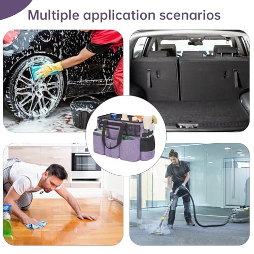 IBVIVIC Wearable Cleaning Caddy Bag for Cleaning Supplies,Large Capacity Cleaning Organizer Purple