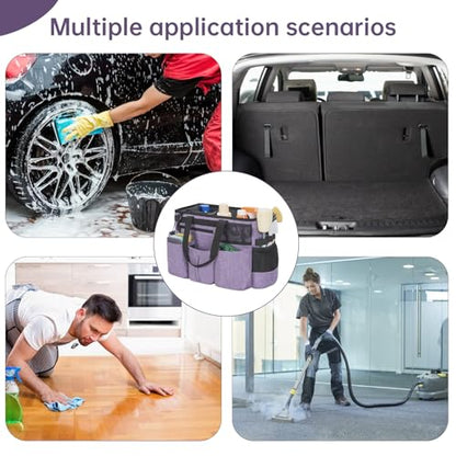 IBVIVIC Wearable Cleaning Caddy Bag for Cleaning Supplies,Large Capacity Cleaning Organizer Purple