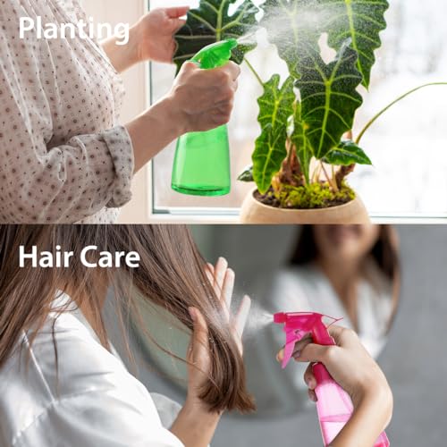 Bealee Spray Bottles 3-Pack, 16 Oz, Mist & Stream, Plastic Water Spray Bottle for Hair, Essential Oils, Plants, Cleaning Solutions, BBQ, Cat Dog Correction Behavior - Leak Proof - Empty Spray Bottles