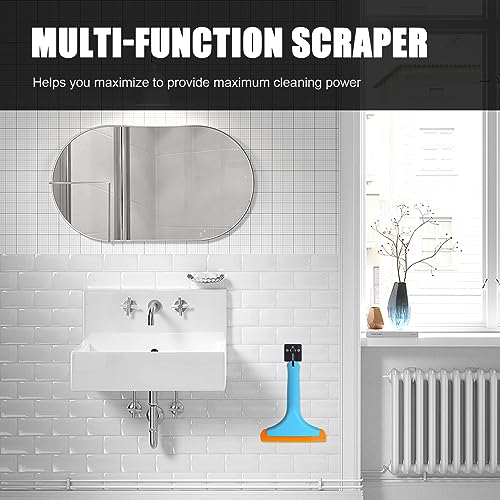 Ziciner Small Silicone Window Squeegee, Car Windshield Water Blade Squeegee, Multifunctional Auto Squeegee with 5.9 Inch Blade and Non-Slip Handle for Car Window, Mirror, Home Cleaning (Blue) - color: Blue-1pcs