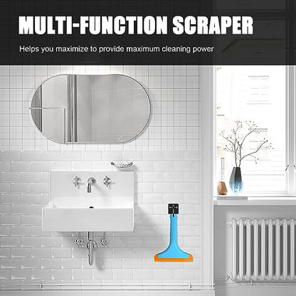 Ziciner Small Silicone Window Squeegee, Car Windshield Water Blade Squeegee, Multifunctional Auto Squeegee with 5.9 Inch Blade and Non-Slip Handle for Car Window, Mirror, Home Cleaning (Blue) - color: Blue-1pcs