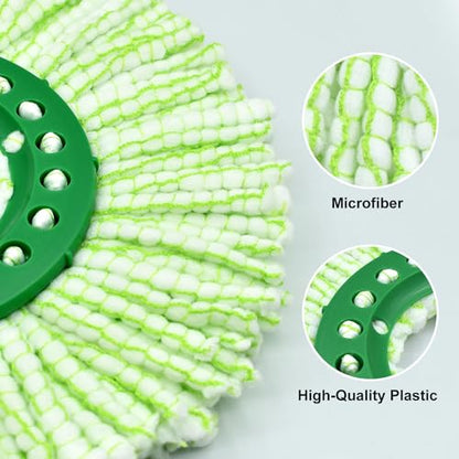 Tornado Spin Mop Head Compatible with Libman 𝐓𝐨𝐫𝐧𝐚𝐝𝐨 Spin Mop System, Machine Washable & Reusable for Libman Mop Head Replacement Refill for Libman Tornado Mop Head (4 Pack Green & White) - size: 4 Pack